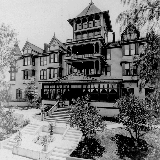 Post card with painting of Loma Linda Sanitarium