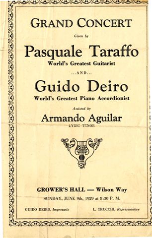 Taraffo Concert Program