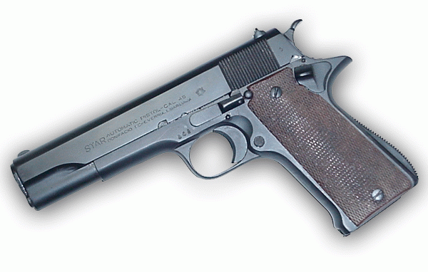 One Star Model P .45 hand gun