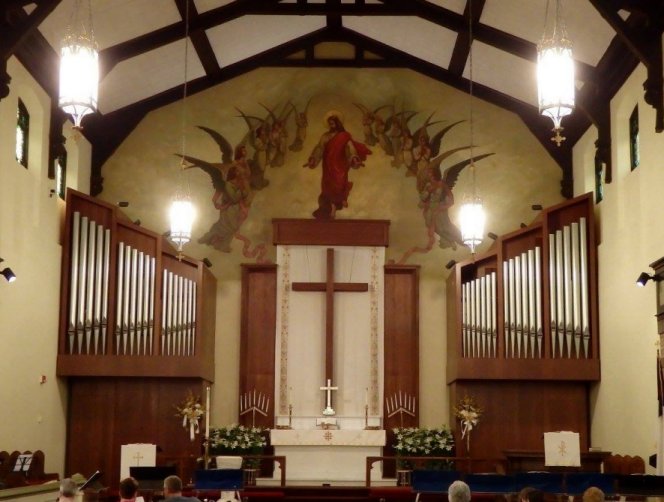 The Great and Swell Divisions of the 1983 Schlicker organ 
at Grace Lutheran Church, Rochester, Pennsylvania